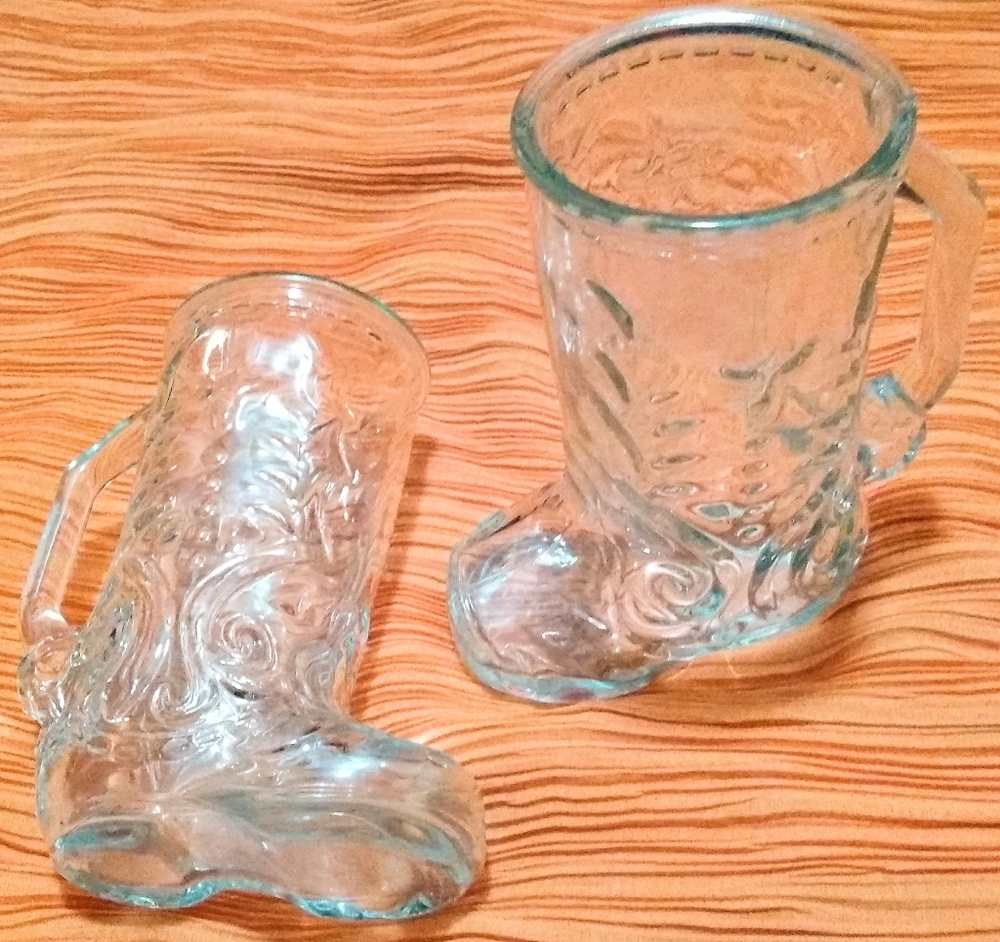 Western Drinking Glass Cowboy Boots | 2 Glasses 1 Set